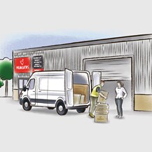 Loading a van at depot